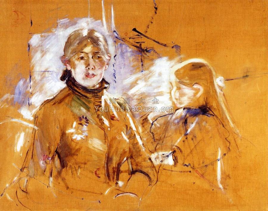 Portrait of Berthe Morisot and Her Daughter - 贝尔特·摩里索特